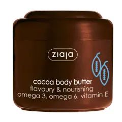 Crema Ziaja con manteca de cacao para nutrir y dar sabor. Ideal para la piel, con omega 3, 6 y vitamina E.